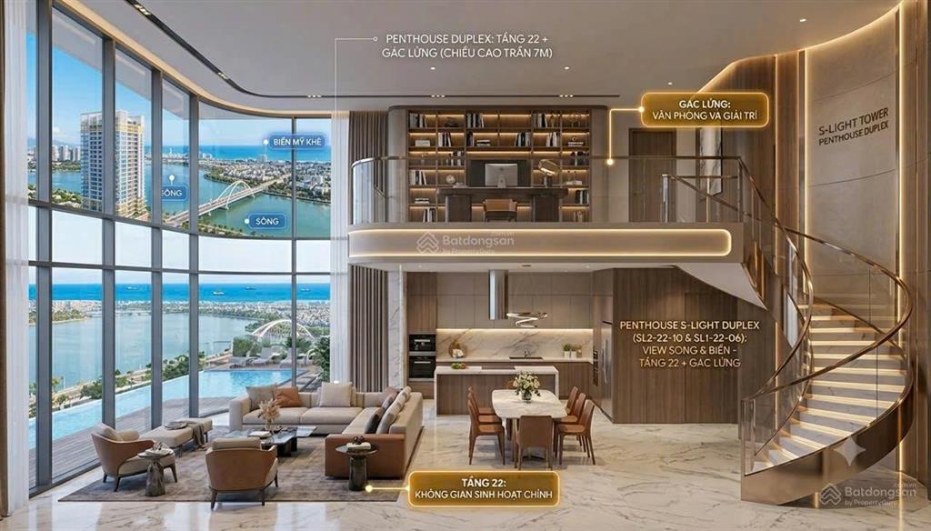 Căn thông tầng  thiết kế penthouse có mức giá tốt chỉ 3.8 tỷ view chéo sông hàn