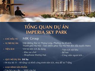 Mik group tổ hợp chung cư hạng sang imperia sky park an khánh. giá dự kiến chỉ từ 8x tr/m2