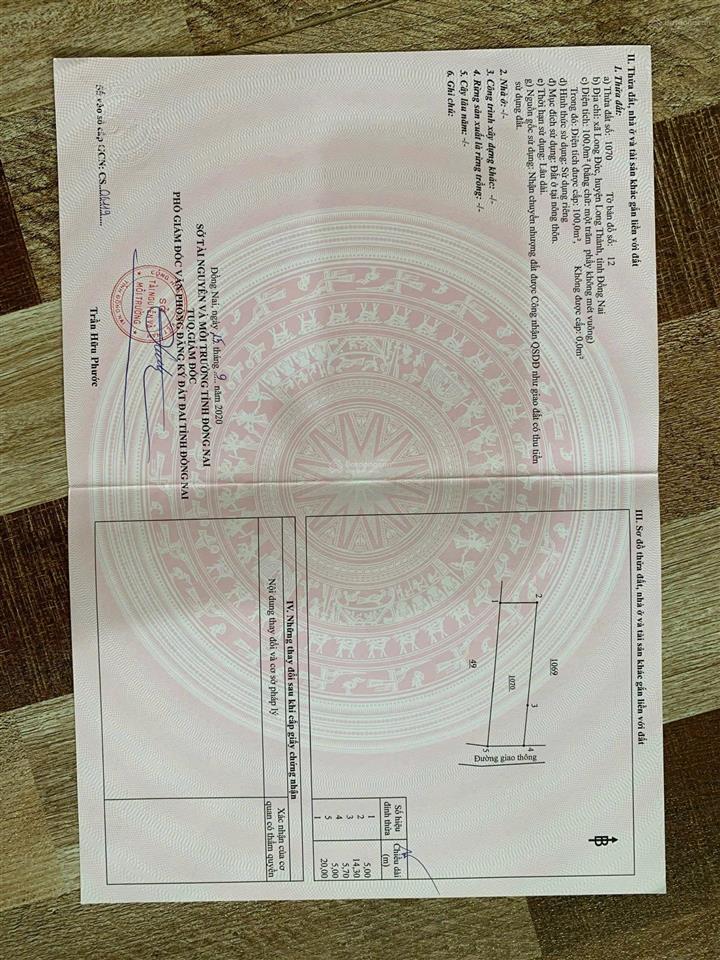 Bán đất đẹp xuất sắc tại long đức, 1,5 tỷ, 100m2