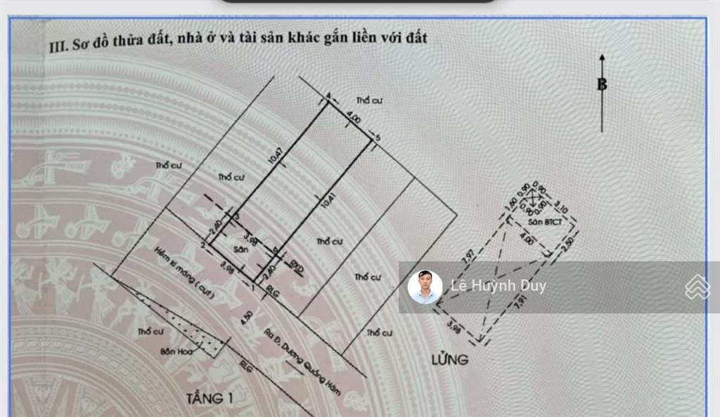 Dương quảng hàm  51m2  đường 5m  cảnh quan nổi bật an nhơn  7,48 tỷ