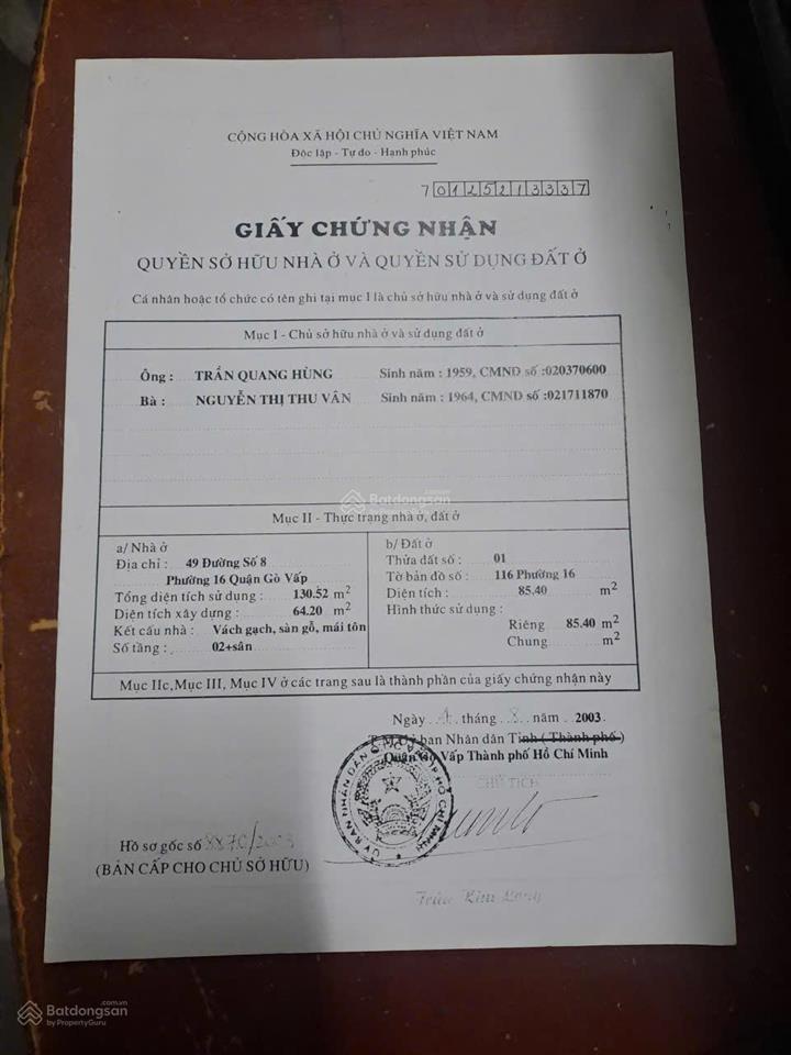 Bán nhà mặt phố đường số 9, gò vấp, dt 80m2, giá 11ty7,  0814 776 ***
