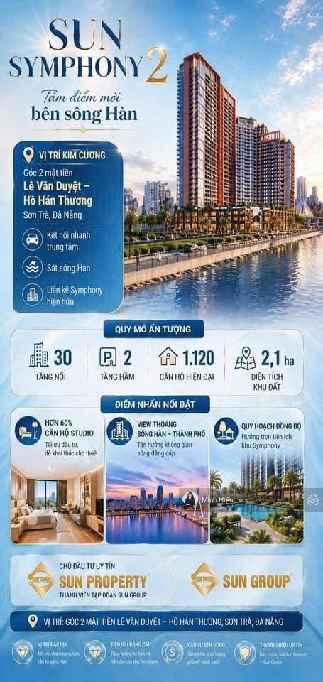 Chính thức nhận booking sun symphony 2  view trực diện sông hàn  pháo hoa quốc tế diff