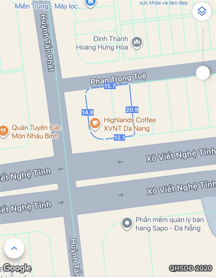 Chính chủ gửi bán đất lô góc 3 mặt tiền vip đường xô viết nghệ tĩnh và huỳnh tấn phát, p hòa cường