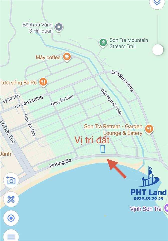 Chuyển nhượng đất mặt tiền biển rộng 23m đường hoàng sa. đã có chủ trương xây dựng