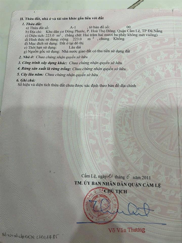 Chủ gửi bán lô góc 2 mặt tiền đẹp hòa thọ đông, cẩm lệ hồ sỹ dương và cẩm bắc 9