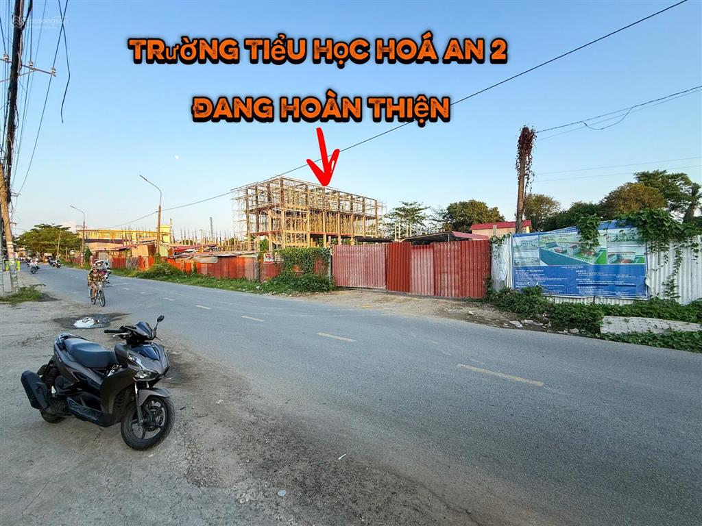 Bán đất lô góc 2 mặt tiền (dt 100m2  ngang 5m) đối diện trường tiểu học hoá an. giá chỉ 3,650 tỷ