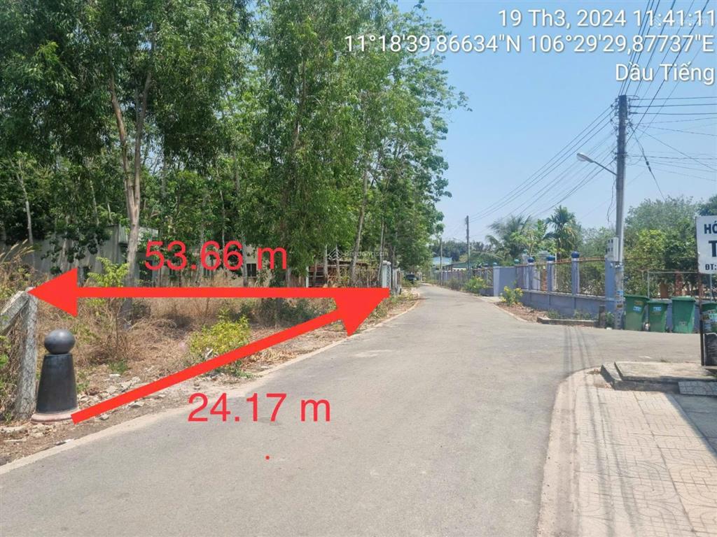 Ngân hàng thanh lý đất ngang 24m mt nhựa, dt 1079m2, chỉ 3ty42, dầu tiếng bình dương
