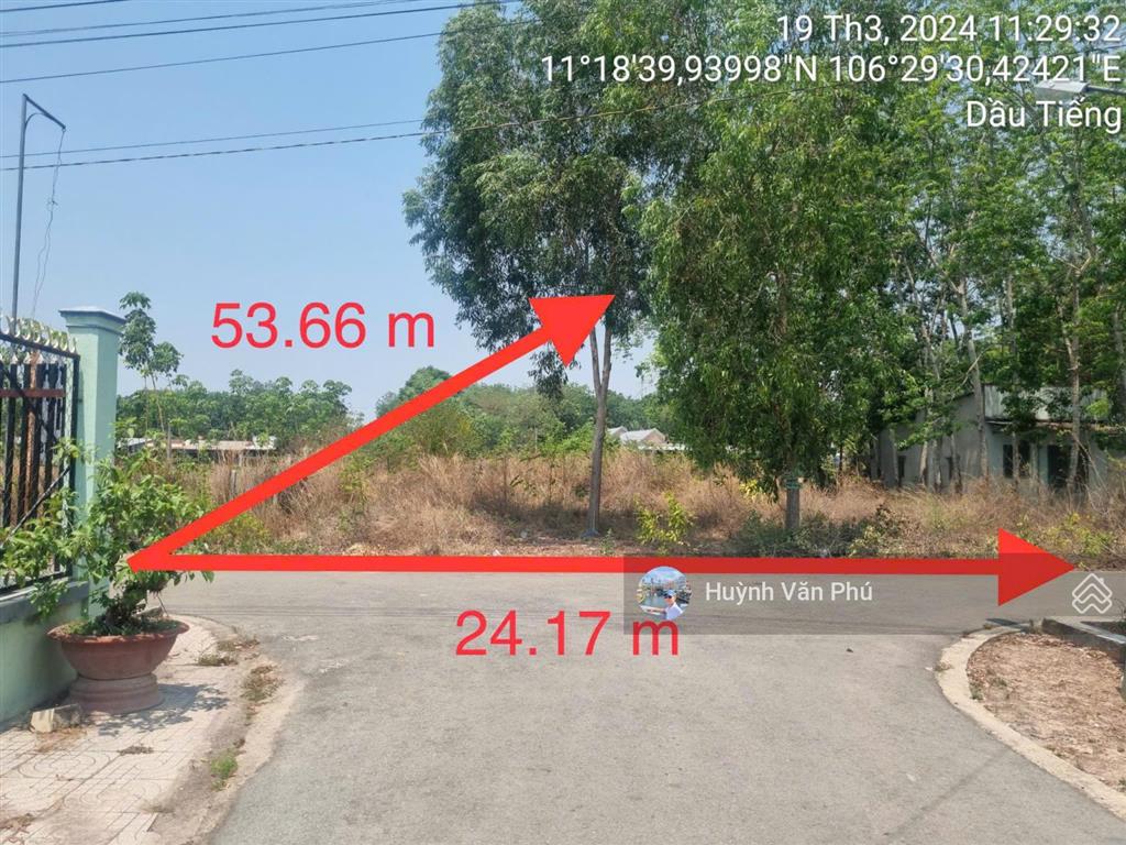 Ngân hàng thanh lý đất ngang 24m mt nhựa, dt 1079m2, dầu tiếng bình dương