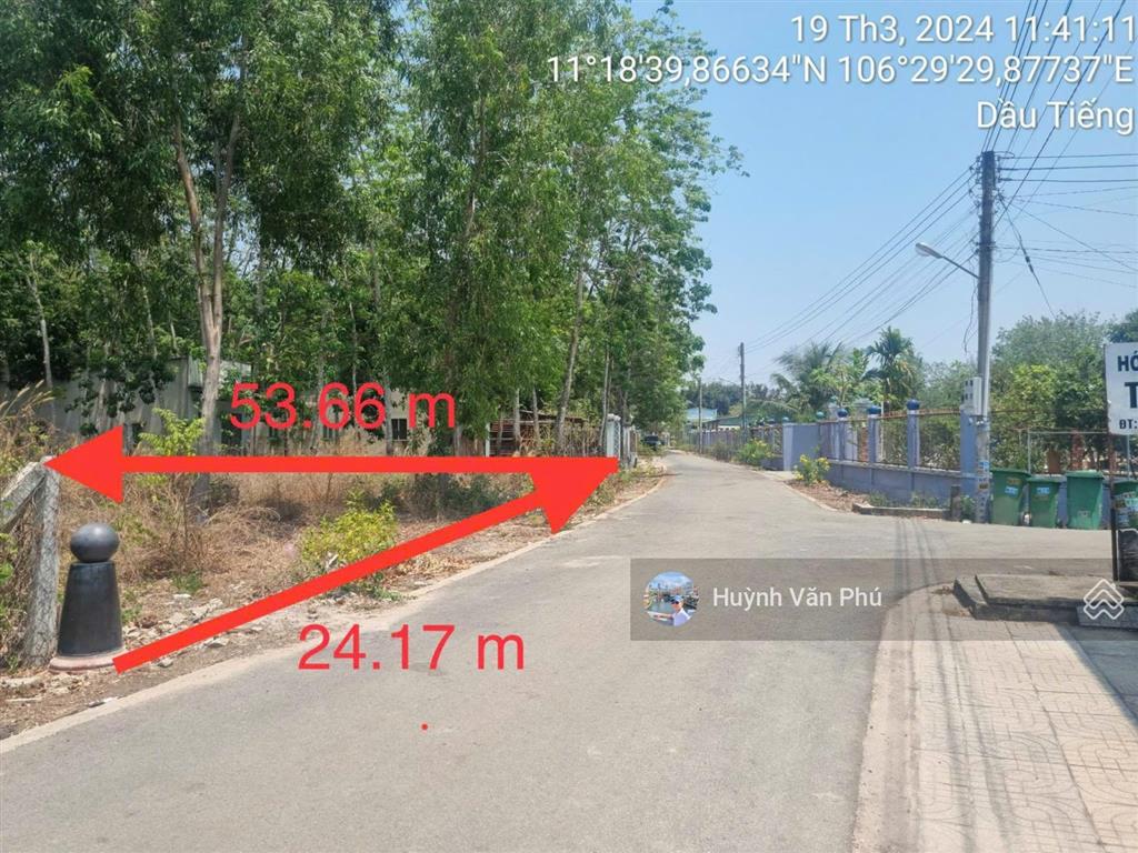 Ngân hàng thanh lý đất ngang 24m mt nhựa, dt 1079m2, dầu tiếng bình dương