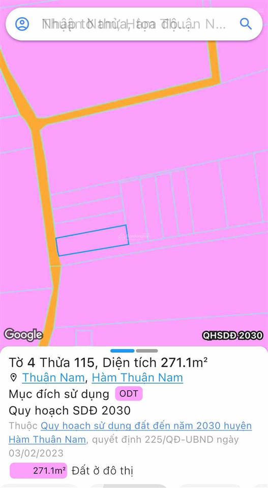 Bán đất tại thị trấn thuận nam, 1,3 tỷ, 271m2, pháp lý đầy đủ