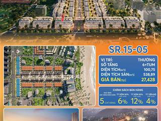 Căn đẹp sr15xx | 100,75m² | 6 tầng + tum | trục kinh doanh trung tâm sora bay