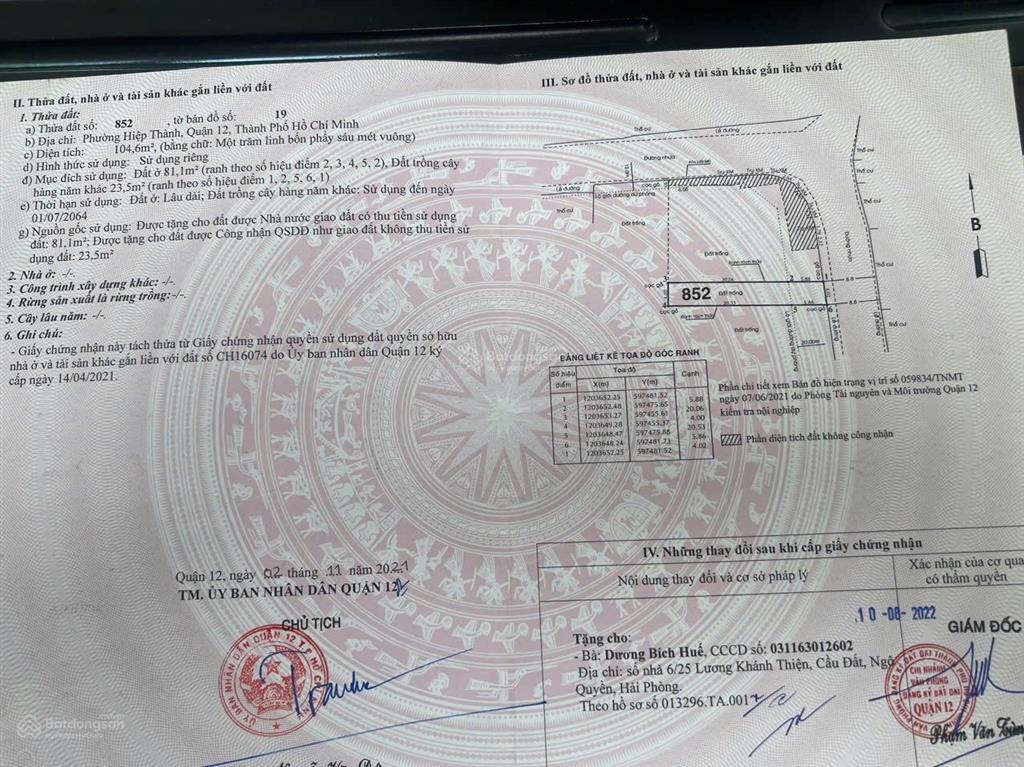 Siêu phẩm mặt tiền ht17  vị trí vàng quận 12 shr 4x26m  6,9 tỷ