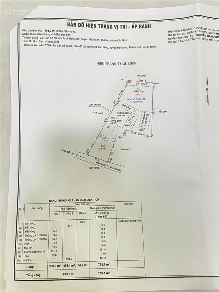 Chủ ngộp cần ra gấp trong tuần  đỗ văn dậy hóc môn shr 803m2  rẻ 8,6 tỷ