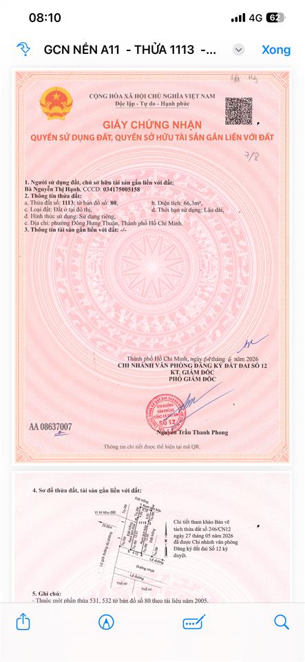 Lô đất đẹp ngay bờ kè tham lương p. đông hưng thuận, quận 12