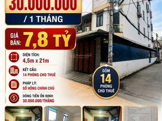 Quận 12
chdv góc 2 mặt tiền 14 phòng dòng tiền 35 triệu/tháng chỉ 7,8 tỷ  0908 517 ***