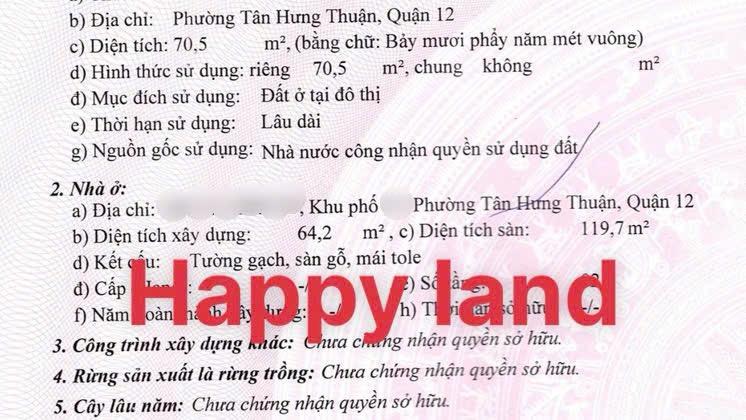 Bán nhà 1 trệt 1 lầu btct đông hưng thuận, quận 12 diện tích 3,9 x 18m