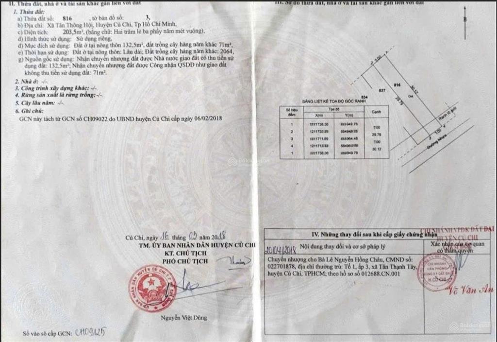 Bán nhanh nền đất đẹp shr full thổ võ thị dòn, tân thông hội, củ chi