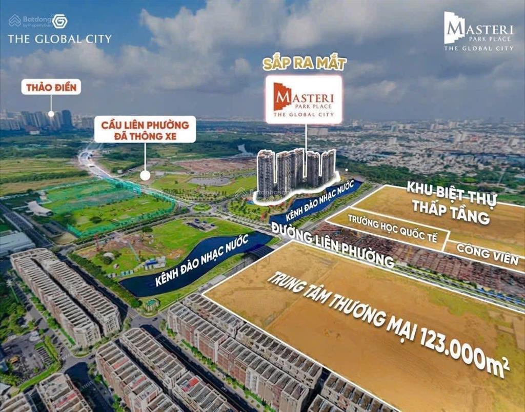 Với 8,746 tỷ  căn 2pn khu masteri park place  the global city, view nội khu  đóng giãn 2 năm