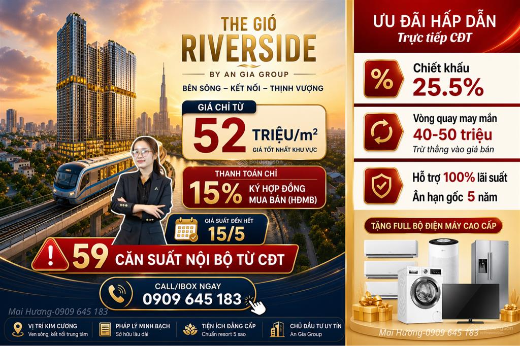 Chỉ 700tr/3 năm the gió riverside  căn hộ ven sông tiềm năng tăng giá tốt nhất hiện tại