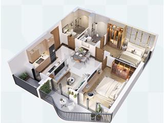 Suất ngoại giao căn góc hoa hậu 2pn, có ban công rộng, tầng cao, view biển & hồ mát mẻ