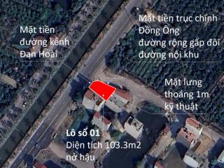 Duy nhất lô góc hoa hậu số 1 khu đồng ông, đan phượng, mặt tiền đường kênh 45m, 3 mặt thoáng