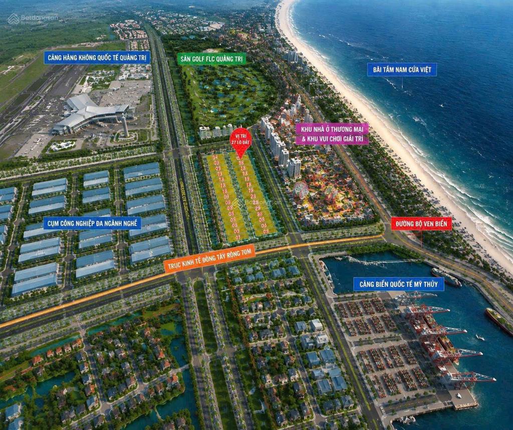 Chỉ 390 triệu đất nền bãi biển nam cửa việt, quảng trị gần sân bay, cảng biển và sân golf flc