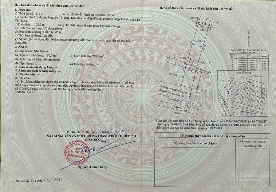 Bán nhà mặt phố tại 216 nguyễn thị búp, 14,5 tỷ, 106m2, chính chủ giá tốt