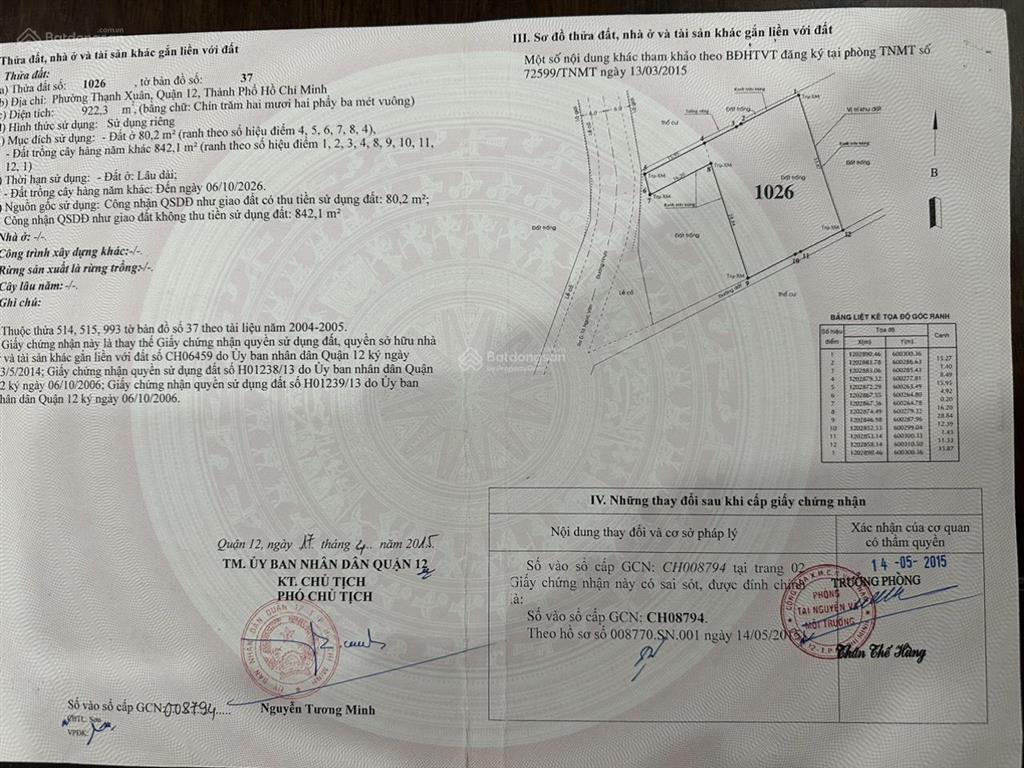 Bán kho, nhà xưởng 109 thạnh xuân 22, quận 12, 25 tỷ, 922 m2, 80m2 thổ cư, dòng tiền 30tr/tháng