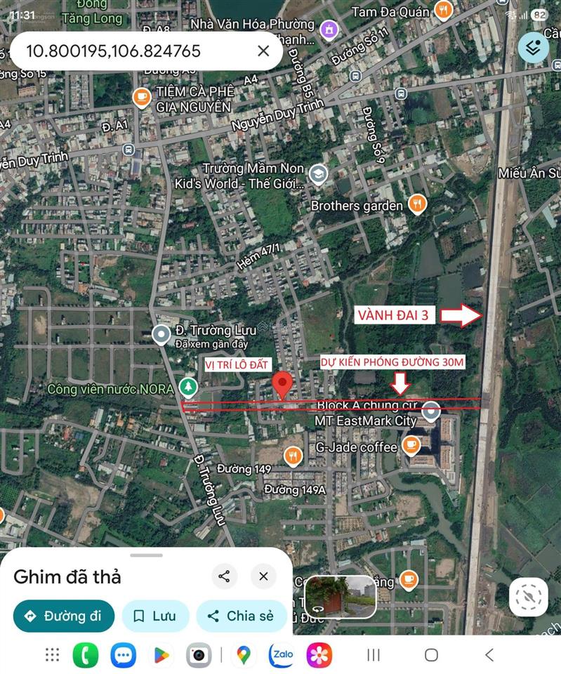 Chính chủ bán đất ngang 5.7m phường long trường tphcm