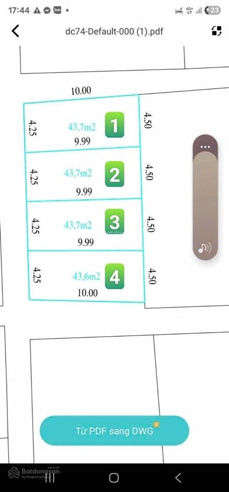 Chính chủ cần bán lô đất 43,7m2 tại khu phố phúc tinh tam sơn bắc ninh . giá hơn 1tỷ