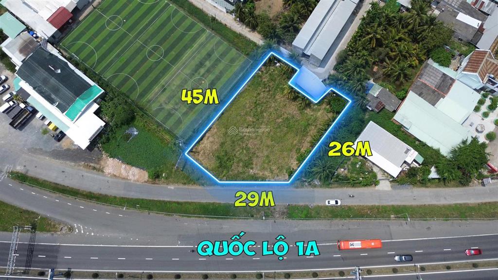 [chính chủ] bán 1.230m² đất 2 mặt tiền ql1a (bình minh)  mặt đường gom ngang 29m  sẵn 500m² odt