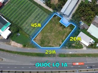 [chính chủ] bán 1.230m² đất 2 mặt tiền ql1a (bình minh)  mặt đường gom ngang 29m  sẵn 500m² odt