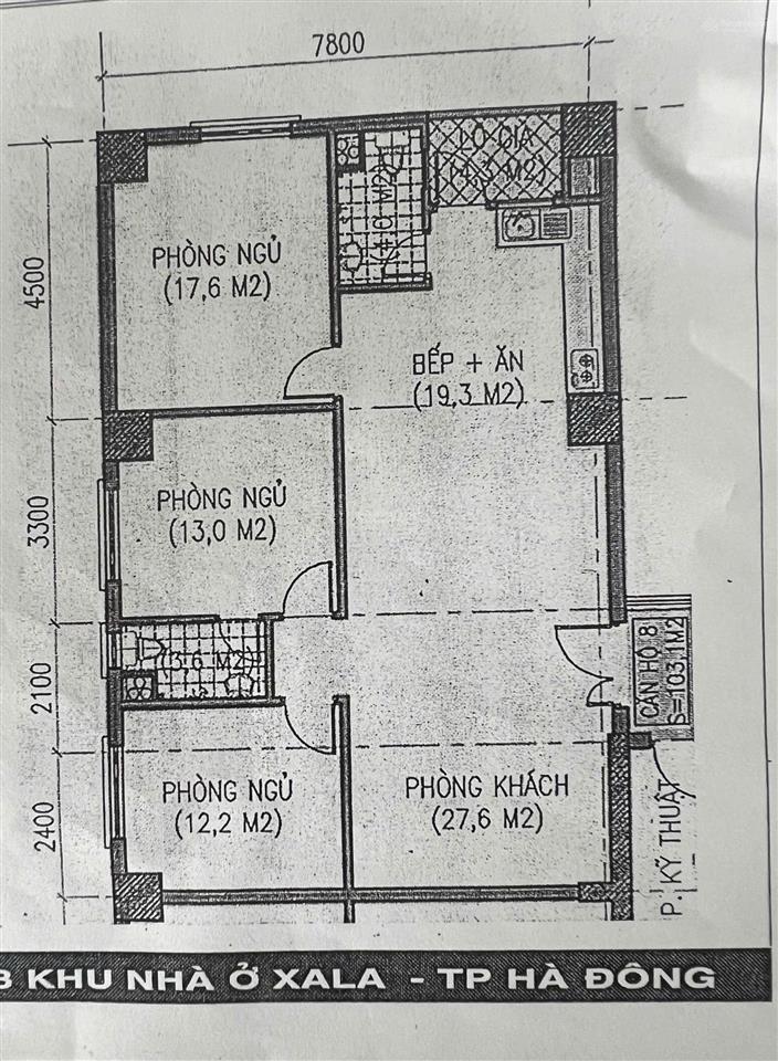 Bán căn góc 3pn 103,1m2, tầng cao, hướng đn, toà ct3 kđt xa la, hà đông (có tl)