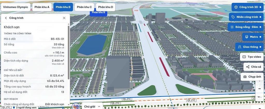 Bán biệt thự tại khu đô thị thể thao olympic 15,6 tỷ 120m2 hàng hot
