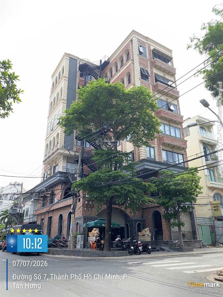 Bán tòa nhà góc 2mt 120122 đường số 7, p. tân hưng, quận 7 hầm + 8 tầng ~ 1493m2 sàn
