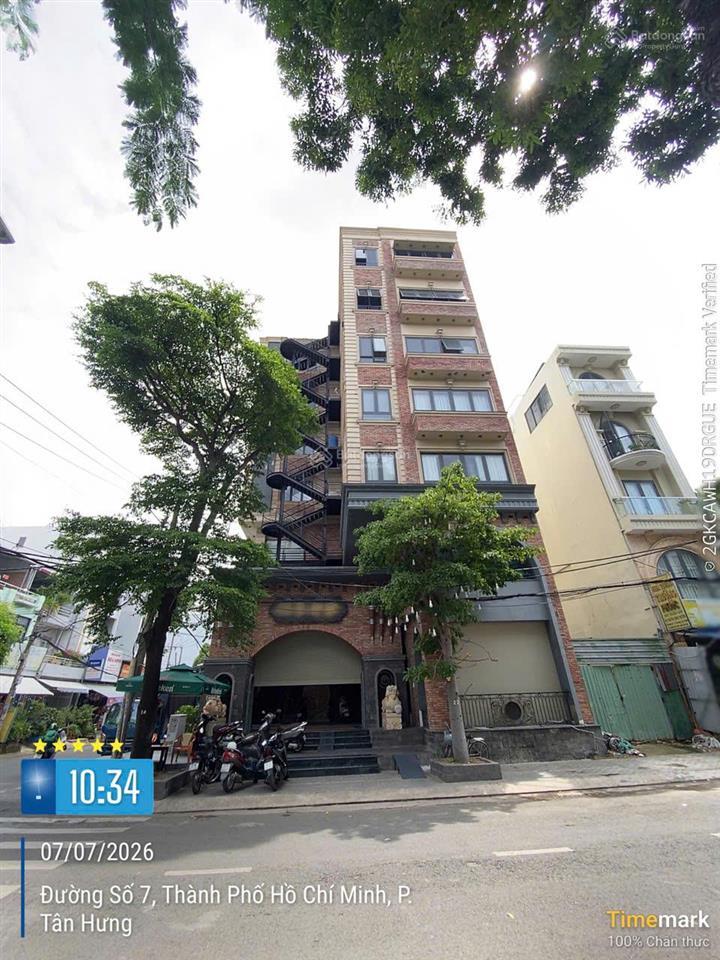 Bán tòa nhà góc 2mt 120122 đường số 7, p. tân hưng, quận 7 hầm + 8 tầng ~ 1493m2 sàn