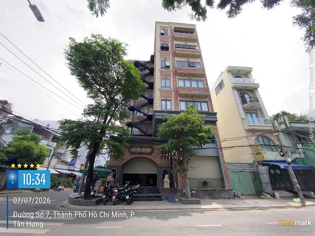 Bán tòa nhà góc 2mt 120122 đường số 7, p. tân hưng, quận 7 hầm + 8 tầng ~ 1493m2 sàn