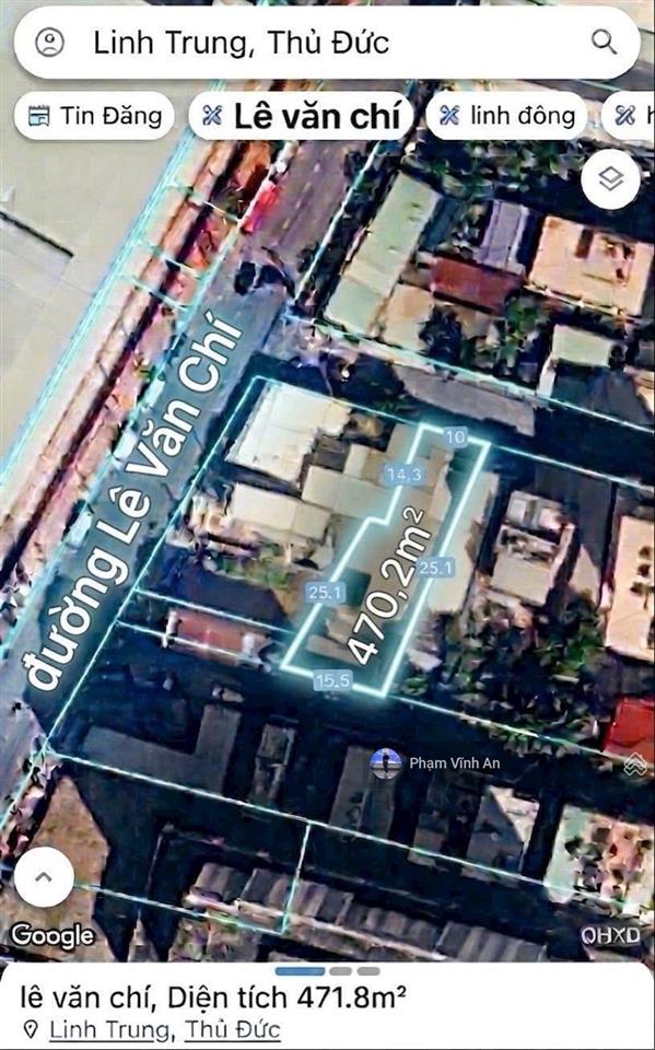 Siêu phẩm xây khách sạn đường lê văn chí  470m2 ngang khủng 10m  77,6tr/m2