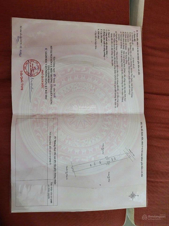 Bán gấp đất tại đường búng gội, cửa dương, phú quốc, 13,5 tỷ, 1000m2