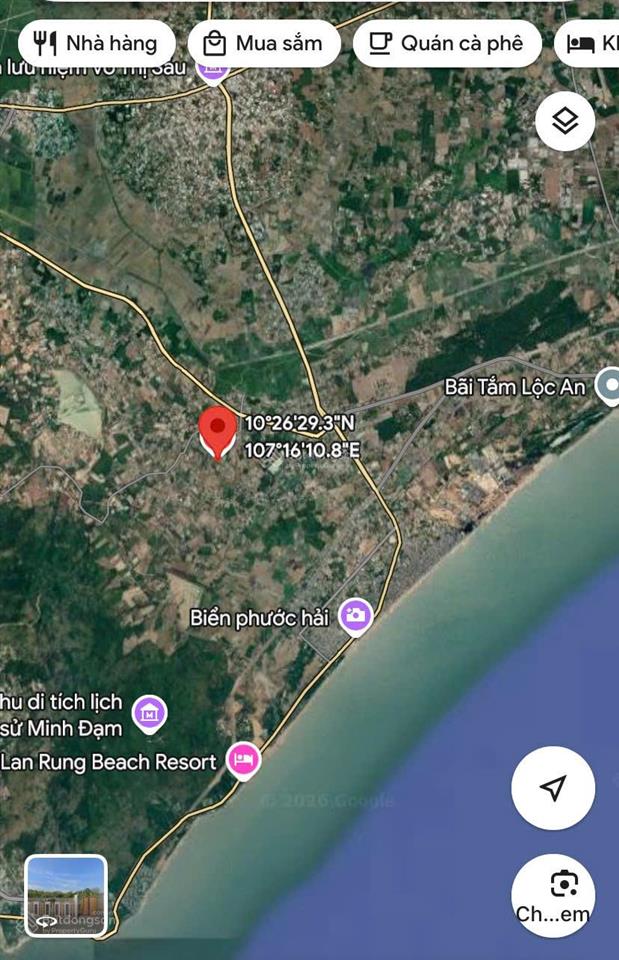 Bán đất trung tâm xã phước hải  cách biển 10 phút di chuyển  diện tích 155m2  sổ hồng sẵn.