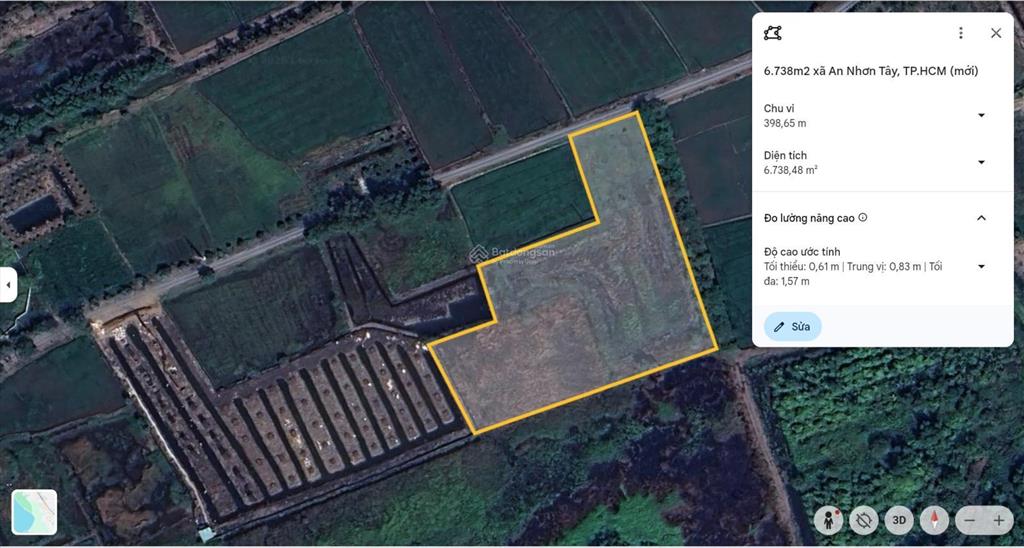 13,5 tỷ! bán 6.738 m2 mặt tiền đường nguyễn thị nà (đường 795), phường an nhơn tây, tp. hcm