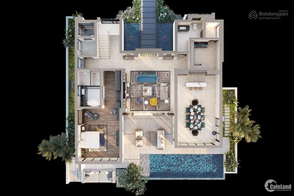 Bán dinh thự mặt biển, 2 mặt view biển 1 mặt view hồ, intecon vận hành tiêu chuẩn 6 sao giá tốt
