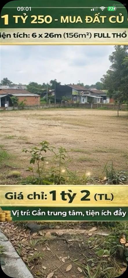 Chính chủ đất trung lập thượng  củ chi . dt5x26=130m2 full thổ giá 1ty2