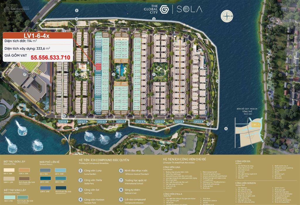 Biệt thự sola đối diện công viên sol lv164x siêu hiếm giá 55,5 tỷ