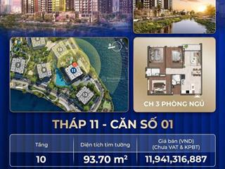 Căn 3pn view nội khu + sông giá tốt nhất tháp 11 the prive quận 2, thanh toán 817 triệu ký hđmb