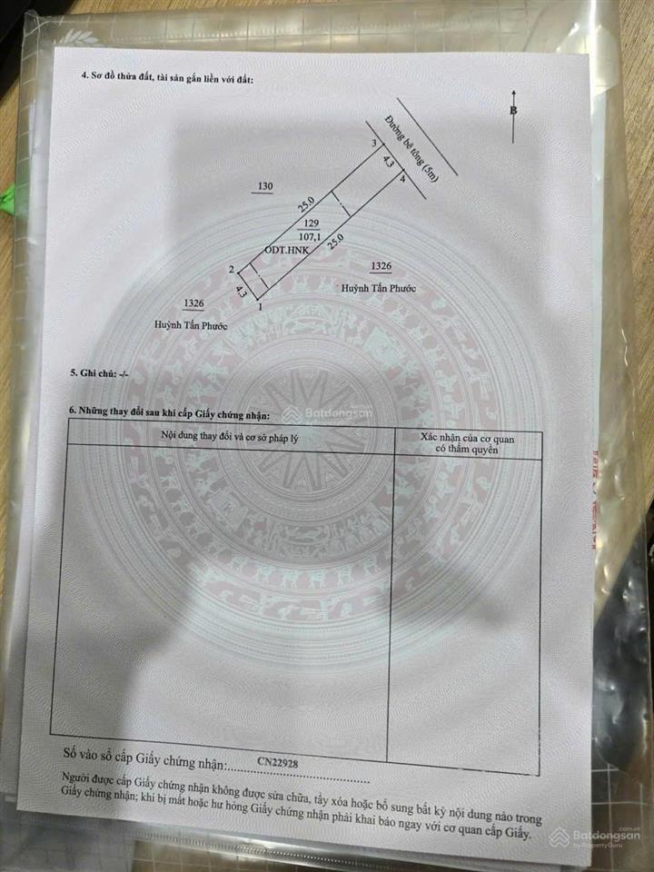 Bán đất phú thọ thủ dầu một 4,3 x 25