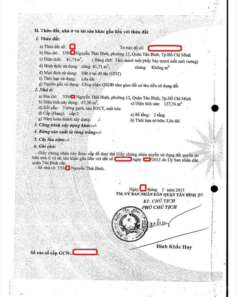Bán nhà hẻm 339 nguyễn thái bình, p. bảy hiền (p12, tân bình cũ) giá giảm còn 14 tỷ