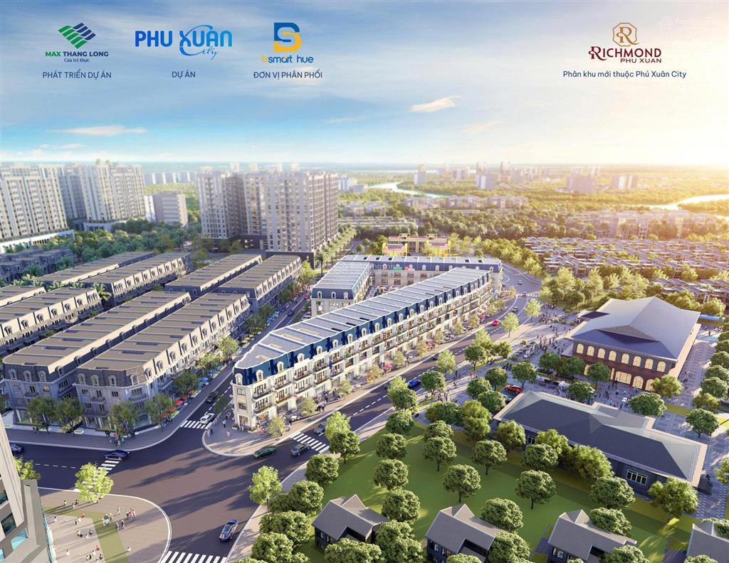 Shophouse richmond phú xuân 4 tầng ngay trung tâm tp.huế  2 mặt tiền kinh doanh  dân cư đông đúc