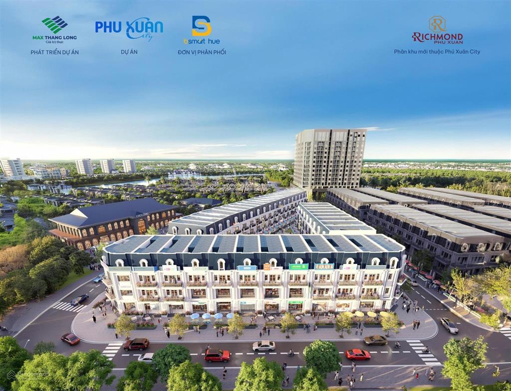 Shophouse richmond phú xuân 4 tầng ngay trung tâm tp.huế  2 mặt tiền kinh doanh  dân cư đông đúc