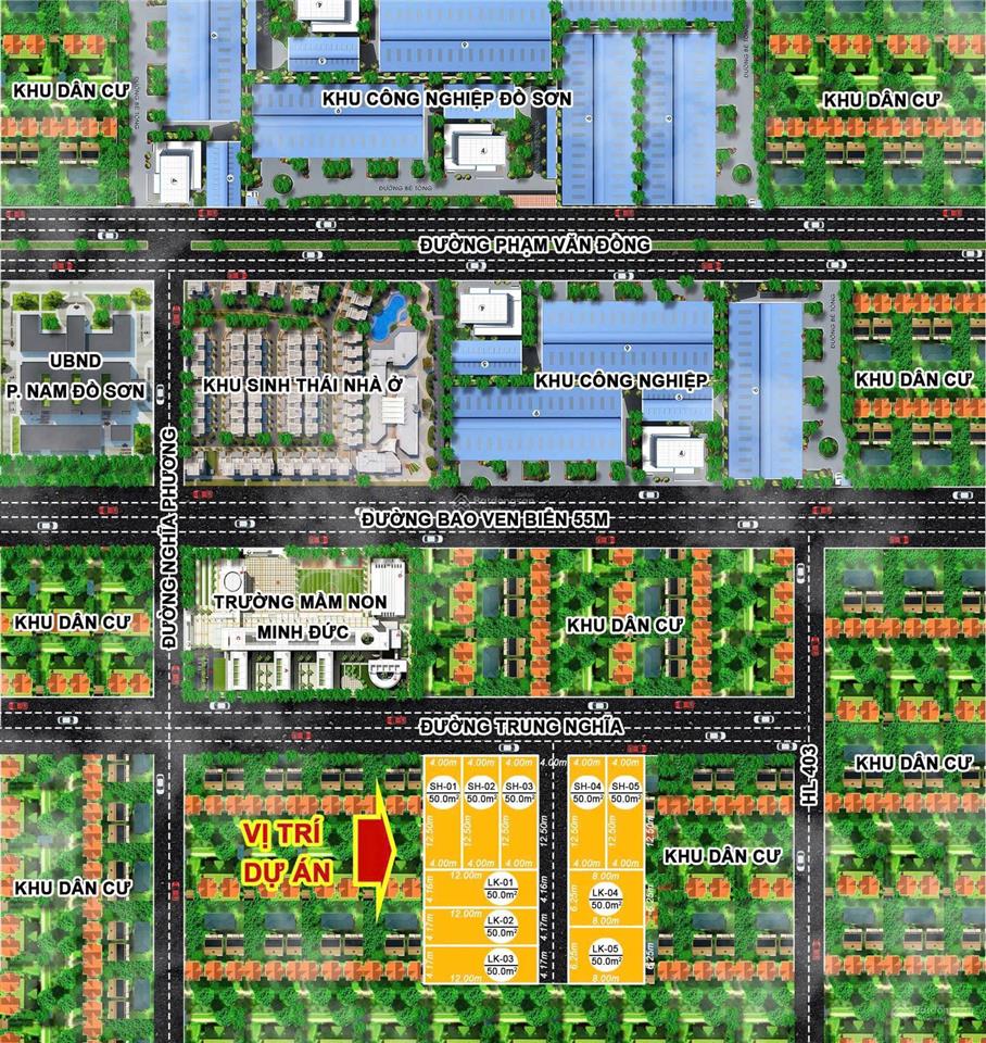 Bán nhanh lô đất có bìa 1tỷ1/lô mặt đường trung nghĩa 50m2